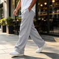 thumbnail image 5 of Basysin Mens Sweatpants Mens Big and Tall Sweatpants Plus Size with Pockets Drawstring Pants Casual Loose Solid Comfort Elastic Waist Jogger Hiking Trousers, 5 of 7