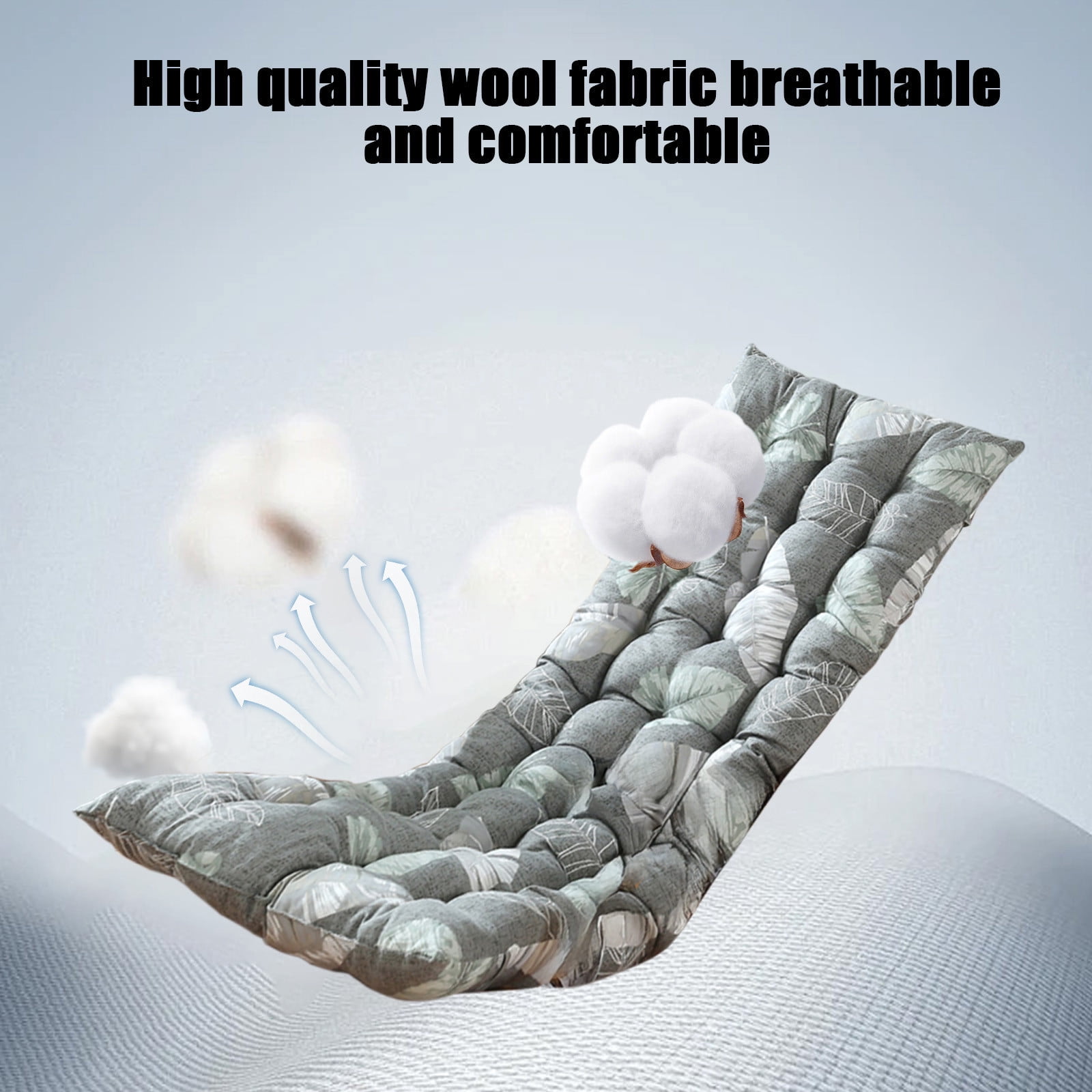 Tunhigl Thickened Chair Cushion with Ties 19 x 47 in - Soft Supportive Seat Pad for Recliner, Rocking Chair, Office & Dining Chairs - Indoor Outdoor Cushion for Back Support, Home, Patio, Gifts