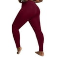 thumbnail image 4 of vigerkar Plus Size Leggings with Pockets for Women, High Waist Workout Tummy Control Yoga Pants 2025 Red, 3XL, 4 of 7