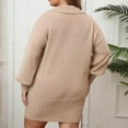 thumbnail image 4 of yillto Plus Size Dress for Womens Knit Long Sleeve Oversized Sweaters Baggy Pullover Fall Winter Fashion Outfits, 4 of 4