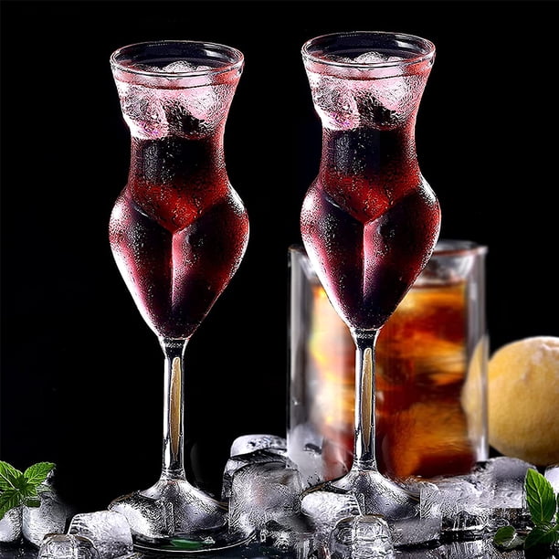 Muyoka Copas de vino Mujeres desnudas Copa de cóctel Belleza sexy Cuerpo en forma de whisky Copa para beber Decoración de fiesta Muyoka Hogar