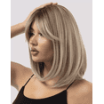 thumbnail image 6 of SUCS 14" Short Bob Wigs for Women Straight Short Blonde Wigs with Bangs Synthetic Wefted Wig Caps, 6 of 8