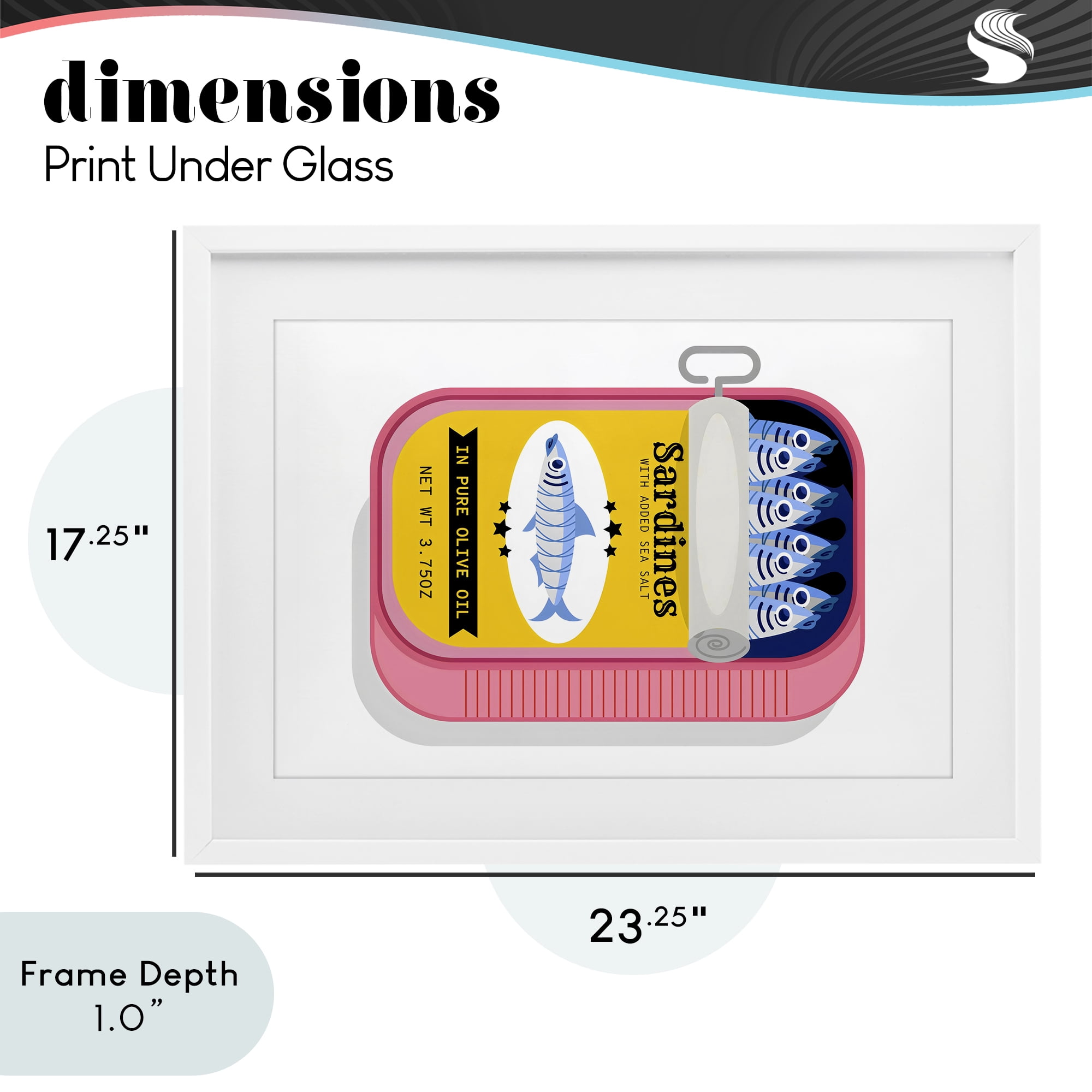 Stupell Industries Retro Can of Sardines White Framed Print Under Glass, design by Creative Studio