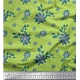 thumbnail image 1 of Soimoi Moss Georgette Fabric Check,Leaves & Floral Artistic Print Fabric by the Yard 42 Inch Wide, 1 of 1