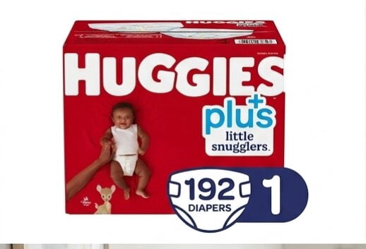 Huggies Little Snugglers Plus Diapers Size 1, 192 Count