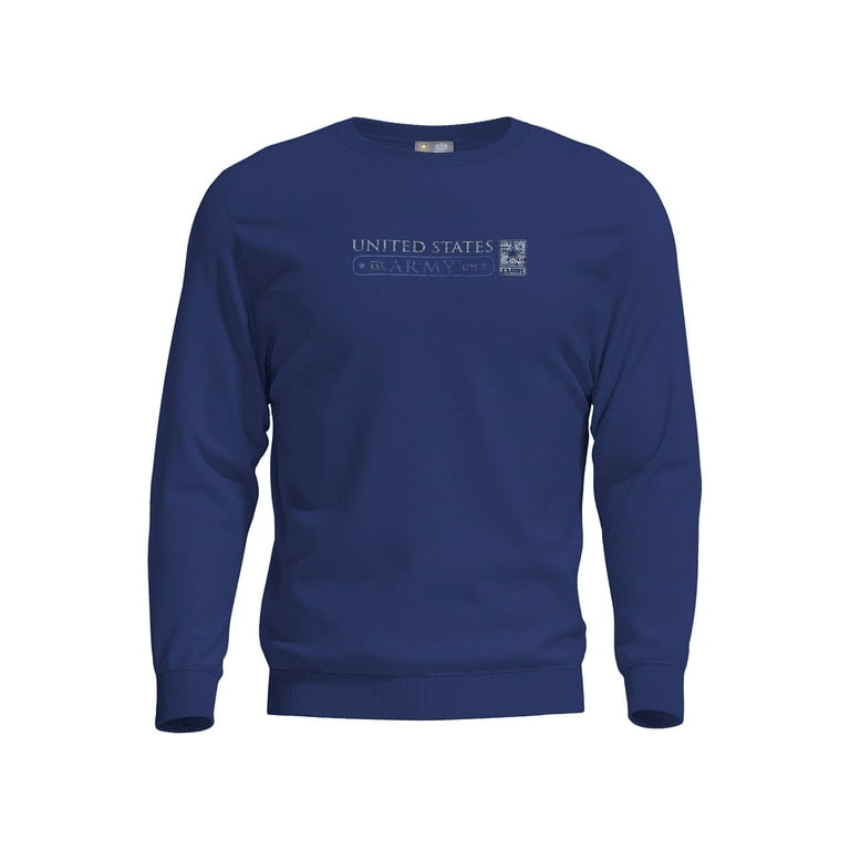 US Army Crewneck Sweatshirt Unisex Eversoft Fleece Pullover Midweight Sweatshirts Military Design X Large Size Navy