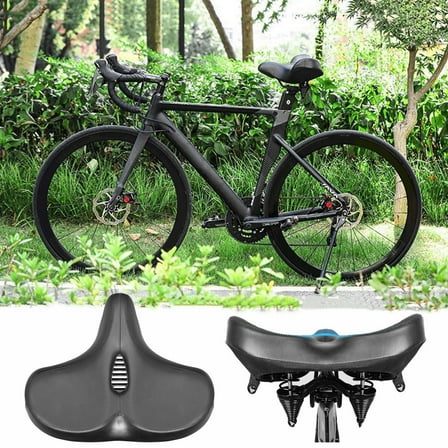 Extra Large Soft Bike Seat Cushion with Double Spring Shock Absorption, Ventilation, and Thick Sponge for Comfortable Riding