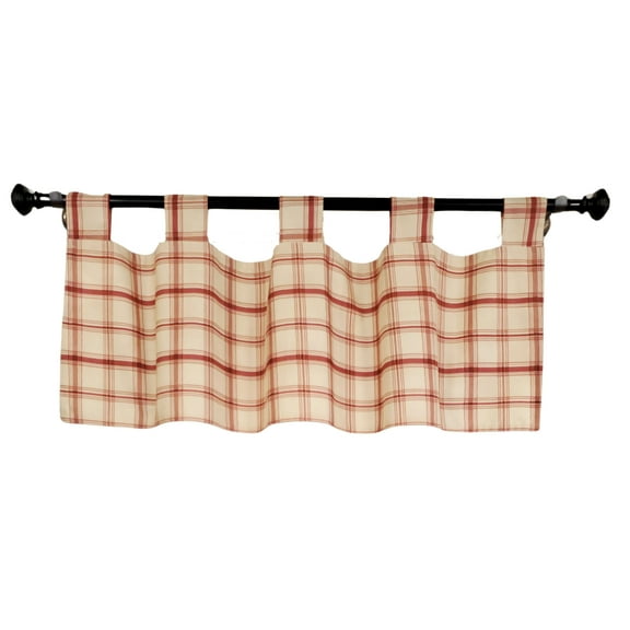 RLF Home 4" Top Tab High Quality Fabric Al Fresco Tab Valance for Windows 50" x 16" Burgundy