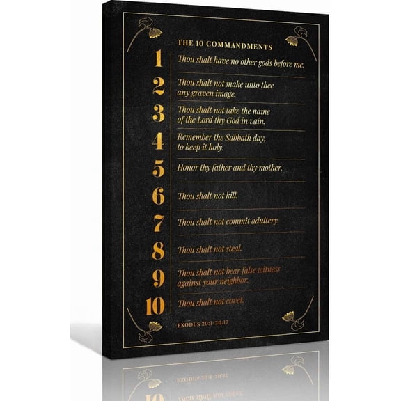 The 10 Commandments Wall Art Bible Verse Poster Vintage Scripture Wall Decorative Pictures for Living RoomCanvas Decorations Photo Modern Artwork for Bedroom poster