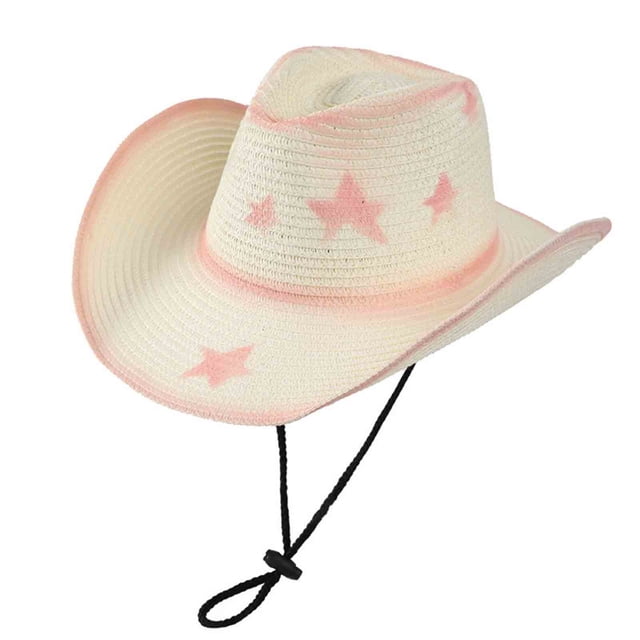 Sombreros de Sol para Mujeres Unisex Vintage Estilo Occidental Sombrero de Sol Protector Solar Respirable Sombrero de Cuerda Ajustable