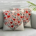 thumbnail image 3 of GOSMITH  Valentine's Day Pillow Covers Red White Sweet Love Throw Pillow Case Hearts Stripes Love Cushion Cover for Home Couch Sofa Wedding Anniversary Decoration,, 3 of 5