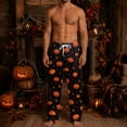 thumbnail image 2 of Afdoent Mens Halloween Pajama Pants Pumpkin Print Pajama Bottoms for Men Funny Pajamas Casual Lightweight Comfy Loungewear, 2 of 8