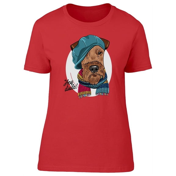 Cute Schnauzer Dog With Cap Tee Women's -Image by Shutterstock