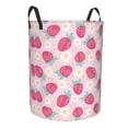 thumbnail image 2 of Daiia Floral Strawberr Round Laundry Basket with Handles Thickened Waterproof Circular hamper,Dirty Clothes Storage Basket for Bedroom,Bathroom,College Dorm-Medium, 2 of 8