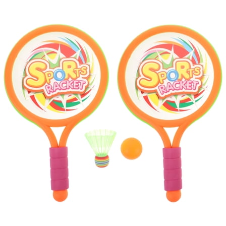 RENACLIPY 1Set Orange Tennis and Badminton Racket with Bunny Pattern for Family Outdoor Activities