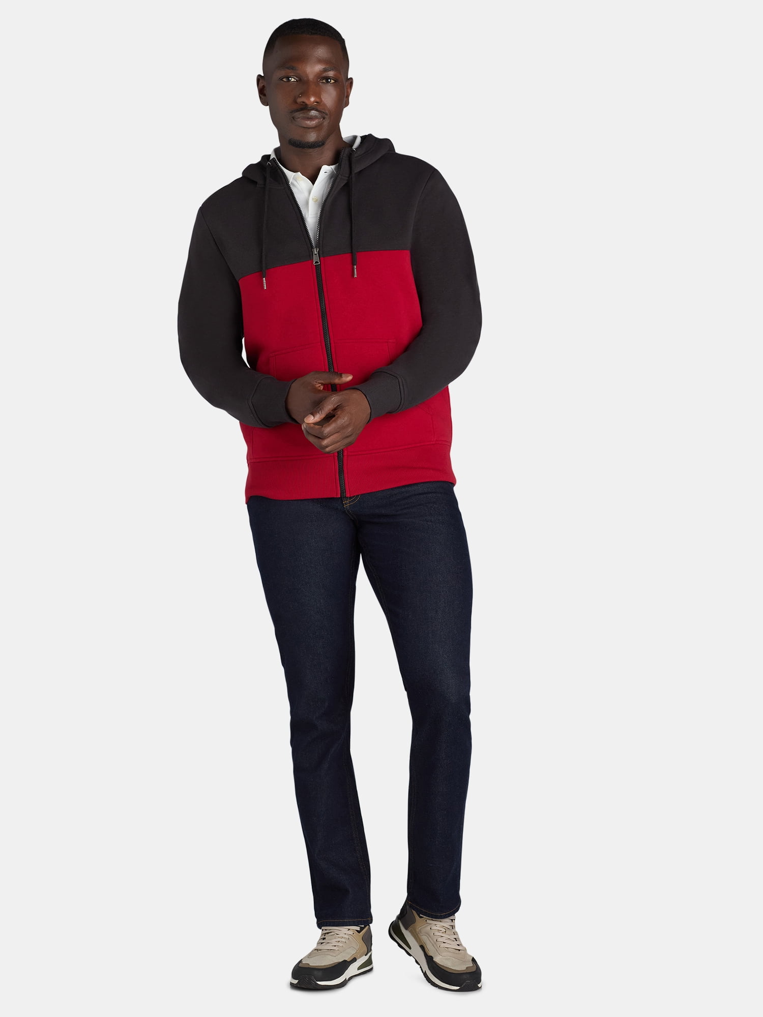 George Men's & Big Men's High Pile Fleece Lined Jacket with Hood, Sizes S-3XL