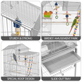 thumbnail image 3 of Yaheetech 62.4''H Rolling Metal Bird Cage Large Parrot Cage with Detachable Stand & Toys, Light Gray, 3 of 10