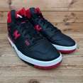thumbnail image 3 of New Balance 650 Trainers Mens Size UK 8.5 Black Red Leather Mid Casual Shoes NB, 3 of 5