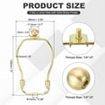 thumbnail image 2 of 5 Inch Lamp Harp Kit with 17.5mm Solid Brass Ball Finial, 2 Set Heavy Duty Bracket with Standard Saddle & Finial Detachable Shade Holder for Table Floor Lamps, Gold, 2 of 7