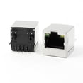 thumbnail image 1 of Unique Bargains 5 Pcs RJ45 8P8C Prises PCB 2 Connecteurs Verticaux à LED Prises Ethernet, 1 of 1