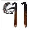 thumbnail image 4 of Peluca rizada con trenzas de cola de caballo y rastas para motocross para hombre, casco con trenza punk Marrón oscuro, 4 of 9