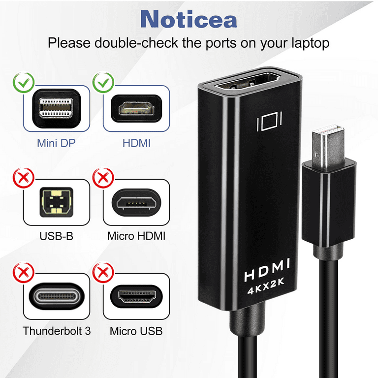 Mini DisplayPort to HDMI Adapter for Dell Latitude E7440 Mini DP