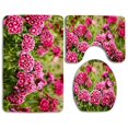 thumbnail image 1 of GOHAO Sweet William Flowers 3 Piece Bathroom Rugs Set Bath Rug Contour Mat and Toilet Lid Cover, 1 of 2