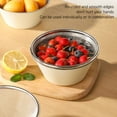 thumbnail image 3 of Stainless Steel Colander Bowl Set, Stackable Kitchen Strainer for Fruits Rice Eggs with Mixing Bowl Portable Kitchen Microporous Strainer for Washing Rice Pasta Small Grains, 3 of 7