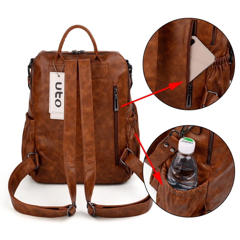 UTO Fashion Backpack Purse for Women Vegan Leather Ladies  display picture 2