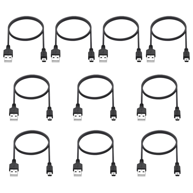 Cable USB Mini-B Smays, paquete de 10, 100 cm, carga rápida
