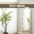 thumbnail image 2 of Kismet Velvet Mirror - Luxurious Décor, Elevate Your Reflections with Opulence (Beige), 2 of 7