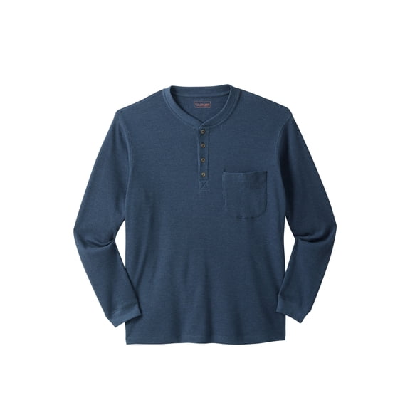 Boulder Creek By Kingsize Men's Big & Tall Thermal Pocket Longer-Length Henley Long Underwear Top