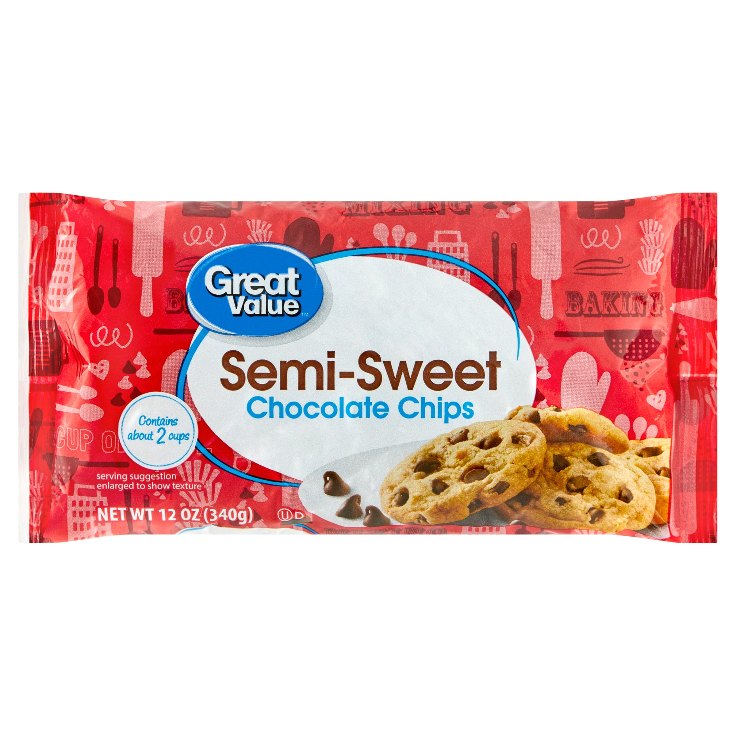 Great Value SemiSweet Chocolate Baking Chips, 12 oz Bag