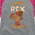 thumbnail image 3 of Instant Message - Happy Rex Giving - Toddler & Youth Girls Raglan Graphic T-Shirt, 3 of 6