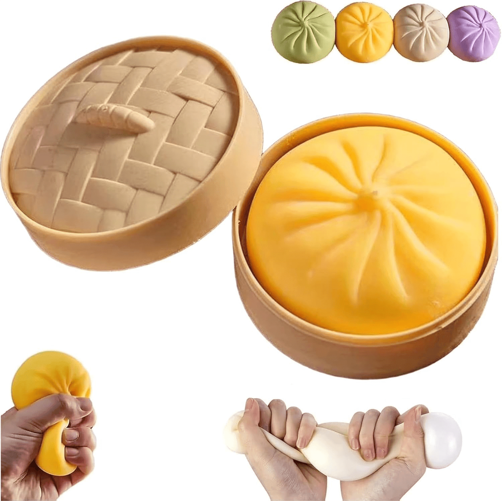 2026 Giant Dumpling Squeeze Mystery with Boxs, Daily Office Home Colorful Dumpling Stress Balls, Rainbow Goodie Bag Fillers Basket, Squeeze Decompression Dough Adults Sensory Fidget Toys