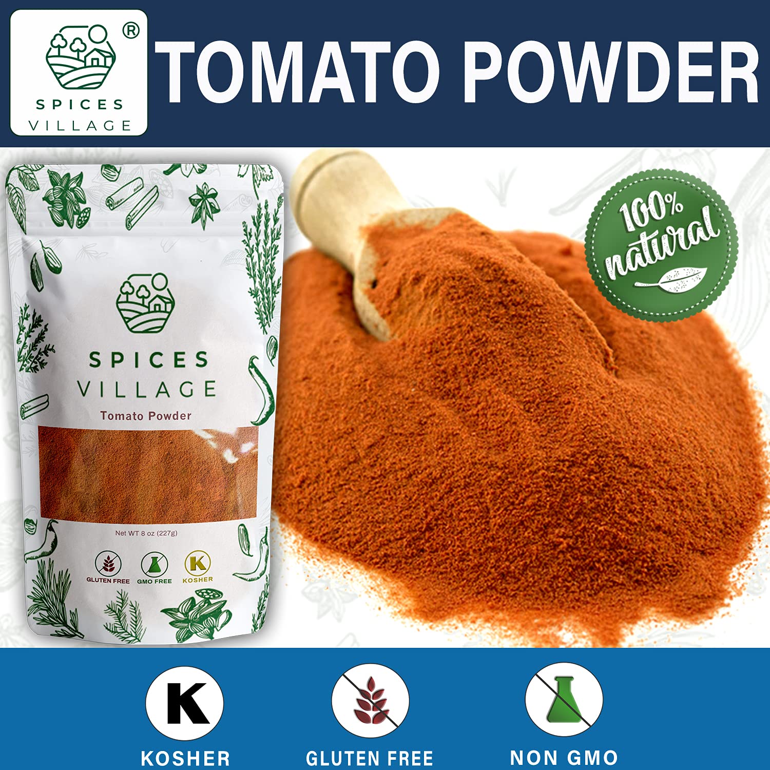 Spices Village Tomato Powder Stf9 [ 8 Oz ] - Sun-dried Seasoning For 