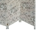 thumbnail image 4 of 71 Inch 3 Panel Fabric Room Divider with Floral Print, Gray- Saltoro Sherpi, 4 of 5