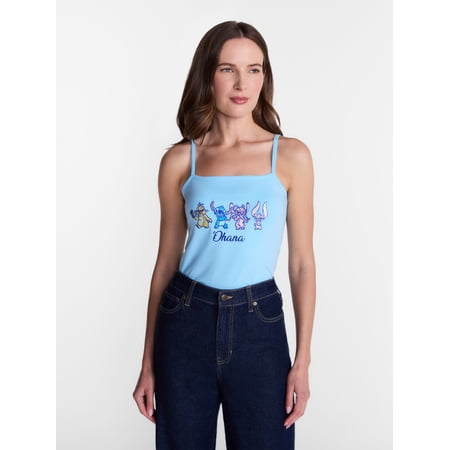Disney Women's Stitch Embroidered Tank Top, Sizes XXS-XXL