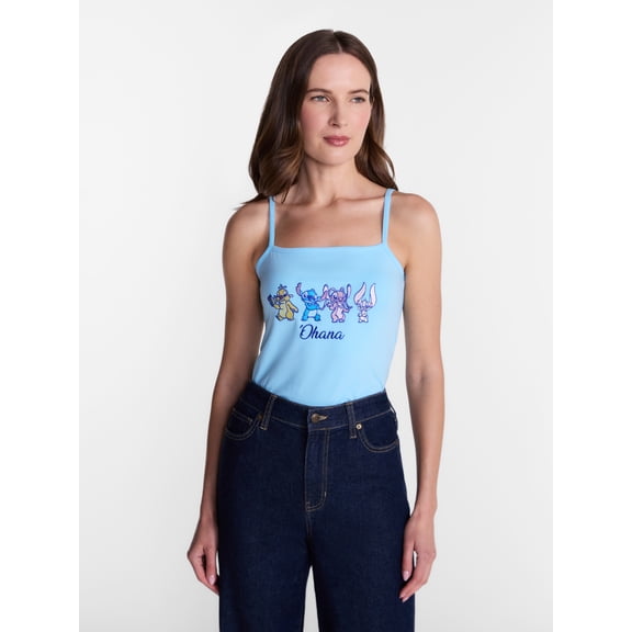 Disney Women's Stitch Embroidered Tank Top, Sizes XXS-XXL