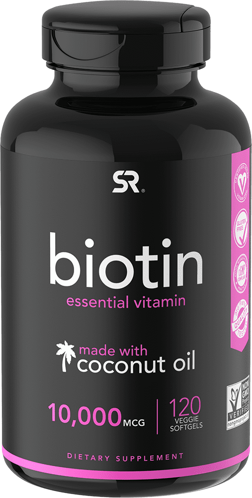 Sports Research Biotin with Coconut Oil, 10,000 mcg, 120 Veggie Softgels