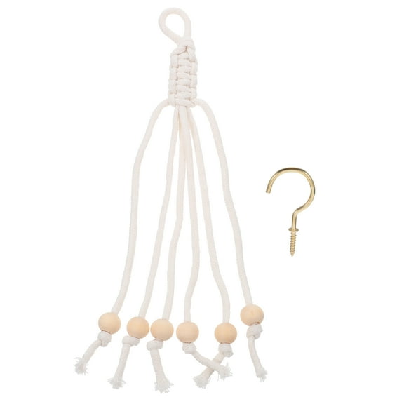 YOSADIER Kitchen Banana Holder Stand with Beige Cotton Rope, 2 Pieces, Fresh Fruit Storage Organizer