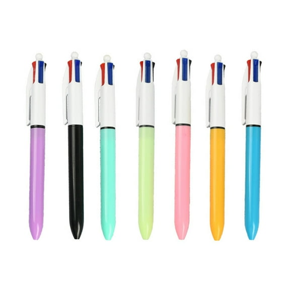 7Pcs Multicolored Ballpoint Pen Green, Blue, Redness, Black 4 Color-in-1 Pen Retractable Ballpoint Pen, Office Supplies