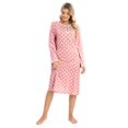thumbnail image 2 of Baywell Womens Polka Dot Nightgown Long Sleeve Sleepwear Button Down Henley Nightshirt Soft Sleep Dress for Women Girls, S-2X, 2 of 9