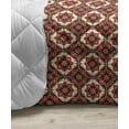 thumbnail image 3 of Oriental Down Alternative Comforter, Geometric Floral Ornamental Monochrome Motif Illustration, Microfiber Quilt for All Season, 5 Sizes, Burnt Sienna and Coral, by Ambesonne, 3 of 3