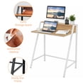 thumbnail image 5 of 31.5" 2 Tier Small Computer Desk PC Laptop Table, Computer Study Writing Workstation for Home Office, Natural, 5 of 9