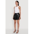 thumbnail image 3 of Womens Trendy Faux Leather High Waisted Pleated Mini Skirt, 3 of 5