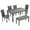 Gray, variant on UHOMEPRO 6 Piece Dining Table Set with Bench, Farmhouse Rectangle Dinette Sets with 4 Chairs and 1 Bench for Home Apartment, Large Wooden Dining Room Table Set for 6, Dark Walnut