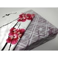 thumbnail image 2 of DaDa Bedding Floral Cherry Blossoms Red White Purple Fitted Sheet & Pillow Cases Set - Full - 3-Pieces, 2 of 8