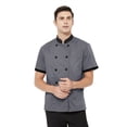 thumbnail image 2 of TOPTIE Veste de Chef à Manches Courtes Grise Légère à Boutons Uniforme de Chef, 2 of 9
