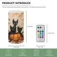 thumbnail image 5 of COEQINE Black Cat Fall Pumpkin Maple Flameless Candle with 18-Key Remote Timer Color Changing, Flickering Wick Realistic Votive Electric Candle for Home Kitchen Halloween Decoration, 5 of 7